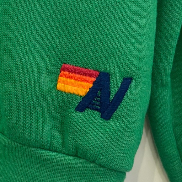 NWT Aviator Nation Women's Bolt Sweatshirt In Kelly Green/White Size XS - Picture 3 of 7